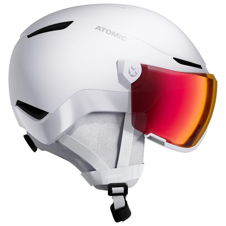 Atomic Casco con visiera Revent Visor Photo White Heather Red Presentazione