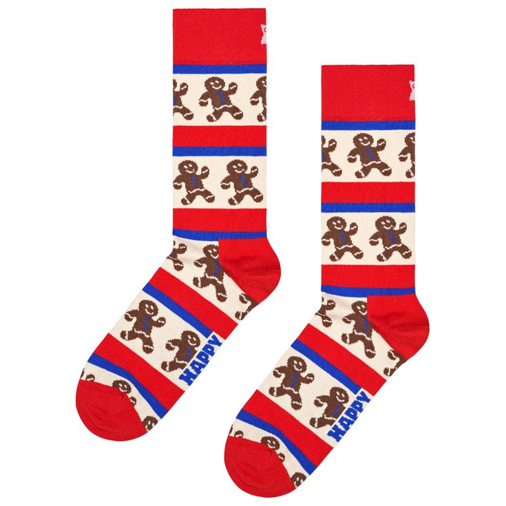 Happy Socks Socks Crew Socks Gingerbread Stripe Red Overview