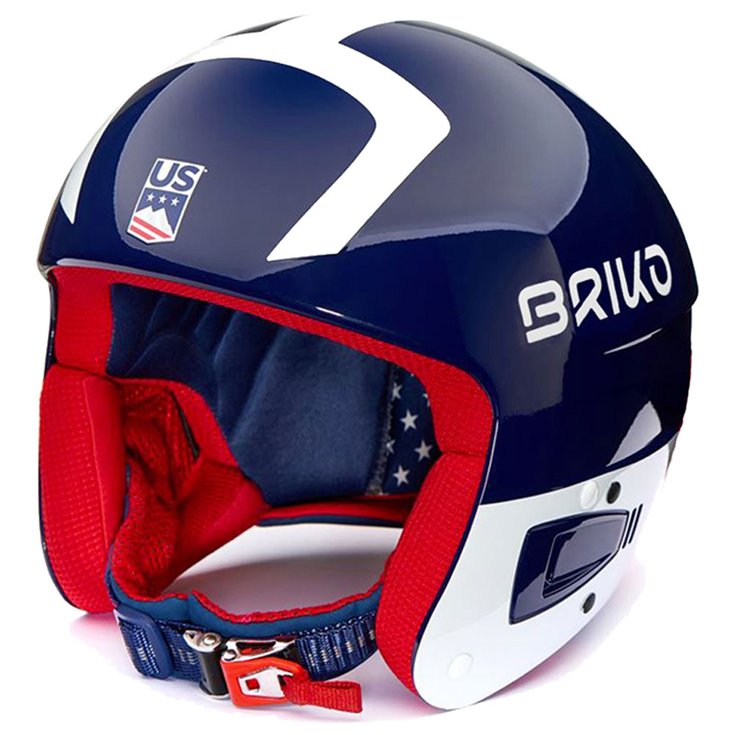 Briko Casque Vulcano Fis 6.8 Junior Ussa Shiny Blue White Red Présentation