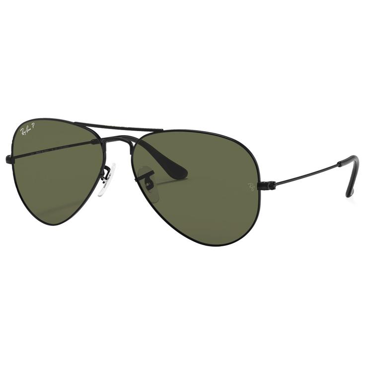 Ray Ban Zonnebrillen RB3025 Aviator Matte Black Green G-15 Polarized Voorstelling