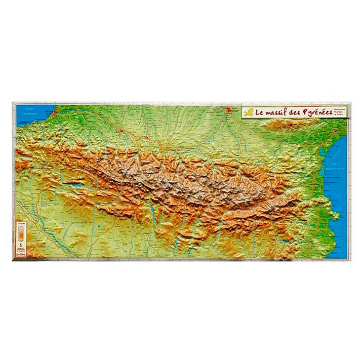 Geo Relief Raised-relief map Le Massif Des Pyrenees Overview