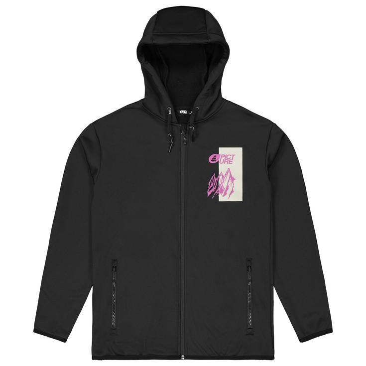 Picture Fleece Park Zip Tech Black Overview