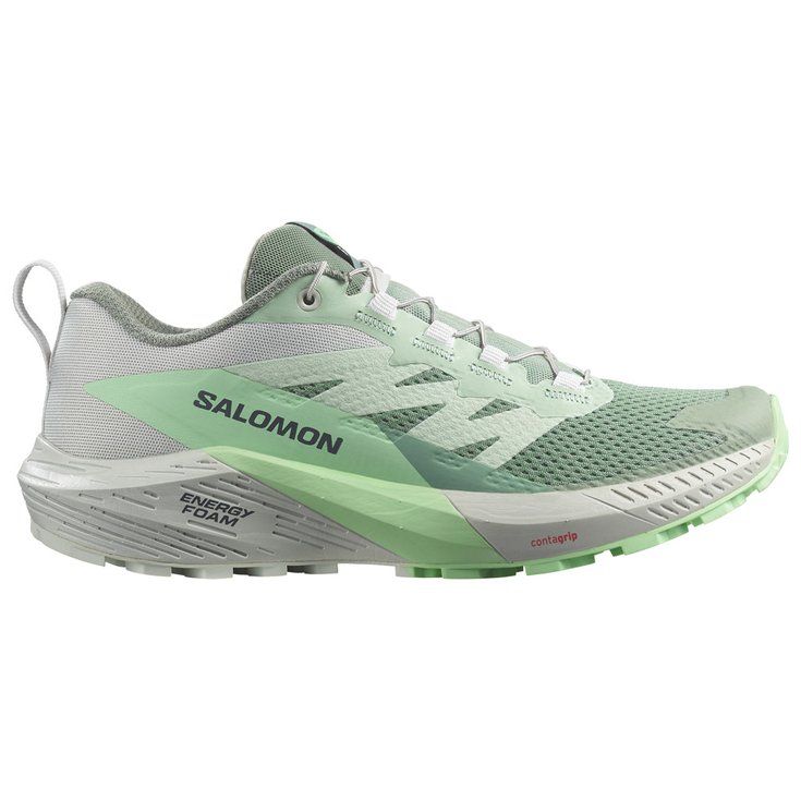 Salomon Chaussures de trail Sense Ride 5 W Lily Pad Metal Green Ash Présentation