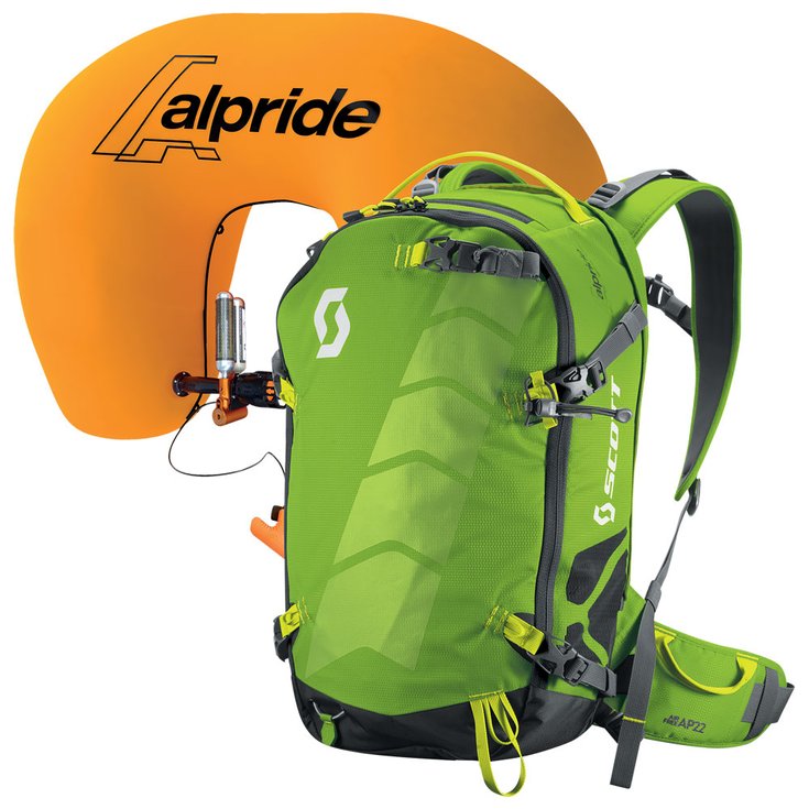 Scott Mochila airbag Air Free Alpride 22L Kit Apple Green Grey 1