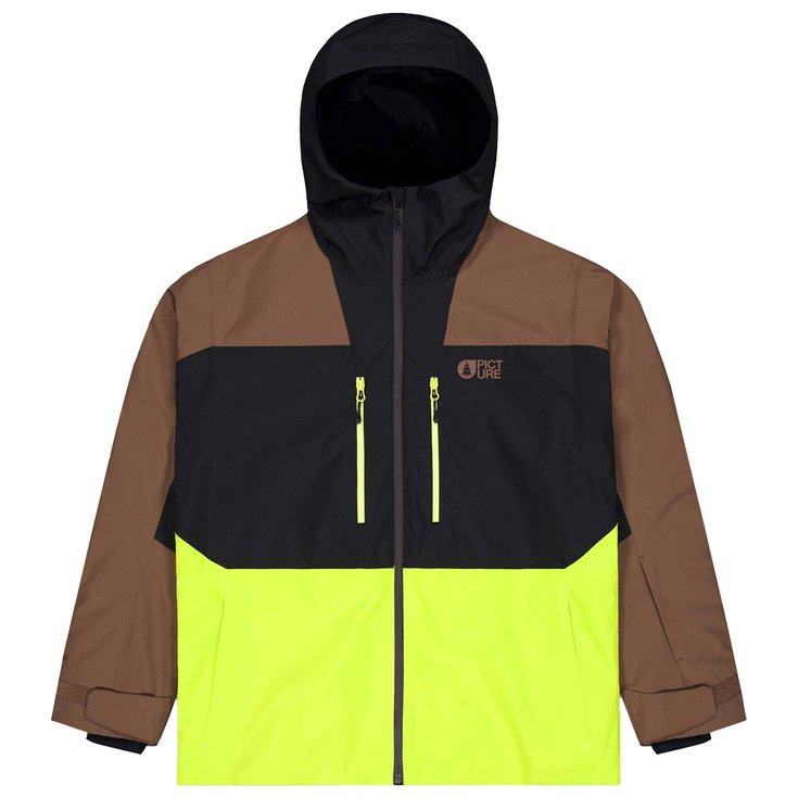 Picture Blouson Ski Object Jacket Cocoa Brown Black Acid Lime Présentation