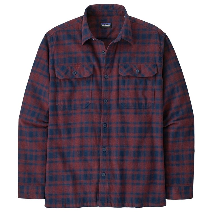 Patagonia Chemise Long Sleeved Organic Cotton Flannel Connected Lines: Sequoia Red Présentation