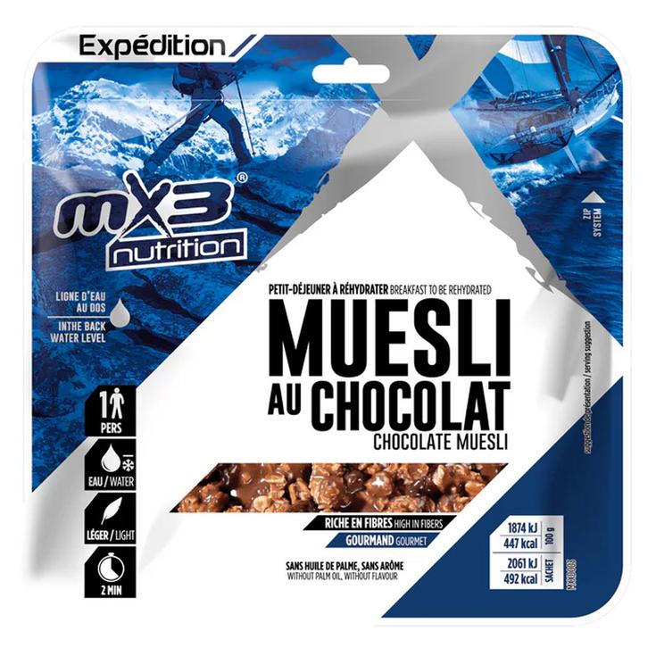 MX3 Gevriesdroogde maaltijd Muesli Chocolat 110 g. Voorstelling