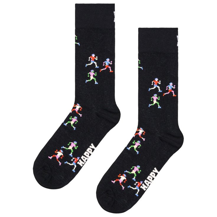 Happy Socks Crew Socks Runners Black 