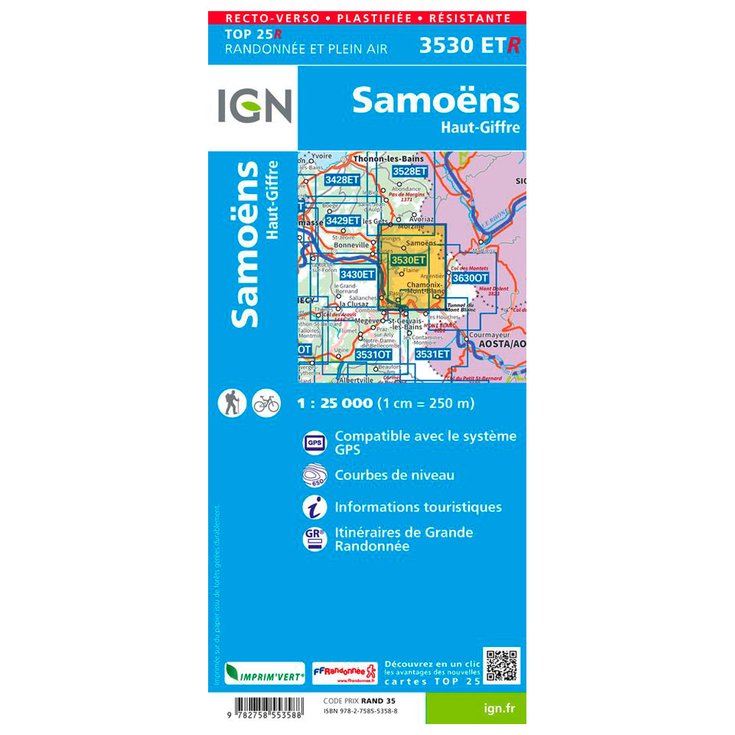 IGN Map 3530Etr Samoens Resistance Haut-Giffre - Summer 2024 | Glisshop