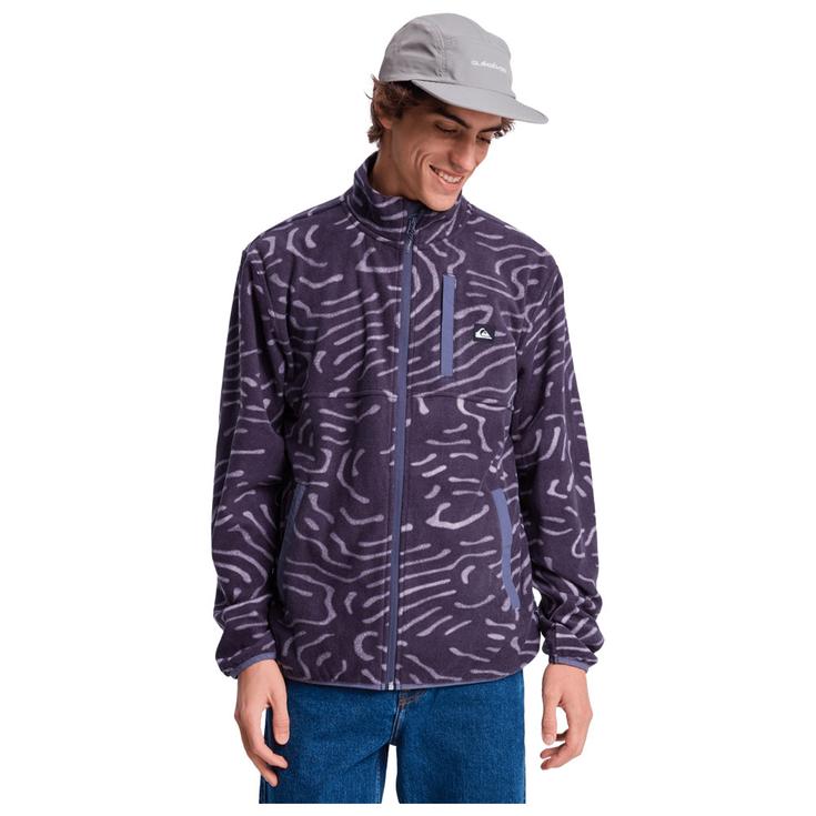 Quiksilver Fleece No Destination Full Zip Graystone Linear Stamp Overview
