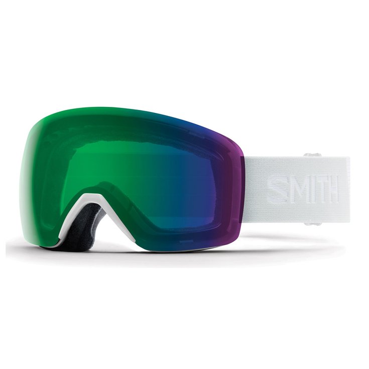 Smith Masque de Ski Skyline White Vapor ChromaPop Everyday Green Mirror Présentation