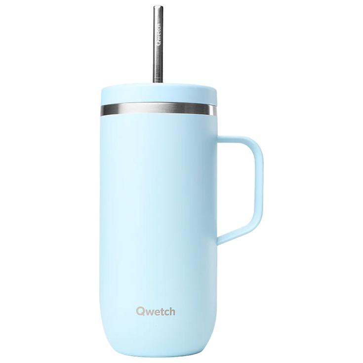 Qwetch Mug Cold Cup 600 ml + Anse Pastel Bleu Overview