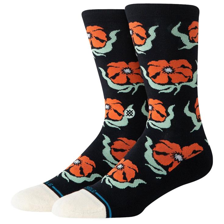 Stance Calcetines Florals Socks Broadcast Floral Black Presentación