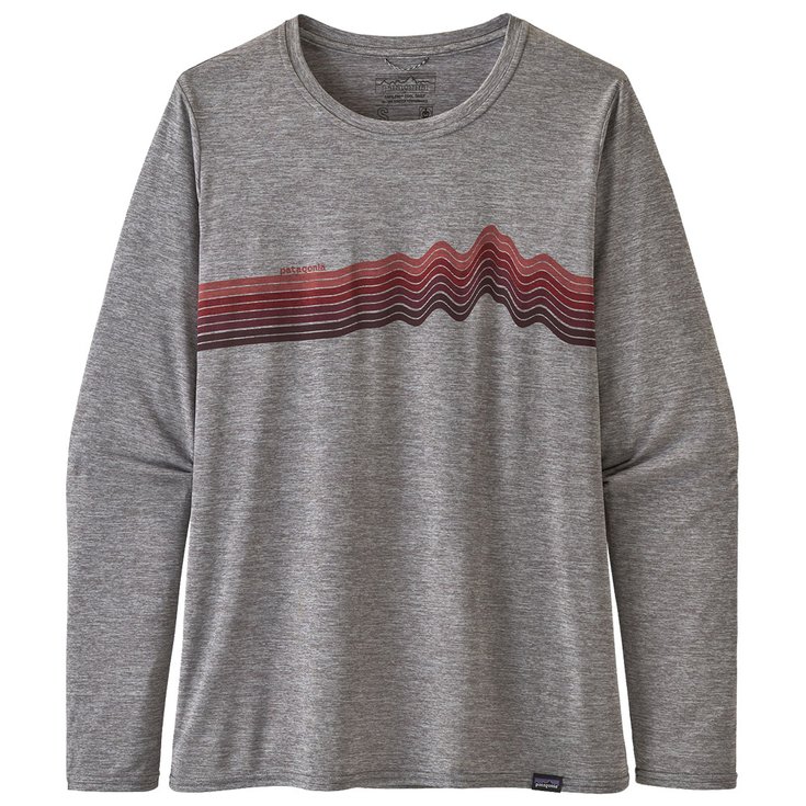 Patagonia T-shirts Cap Cool Daily Graphic Ridge Rise Stripe : Feather Grey Voorstelling