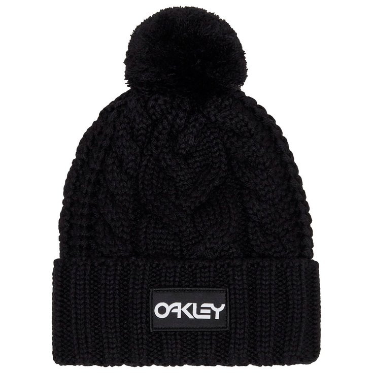 Mutze Oakley Harper Pom Beanie Black White Logo