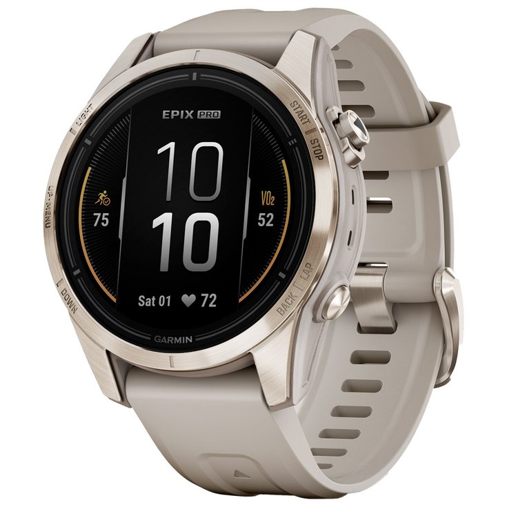 Garmin Horloge GPS Epix Pro Sapphire Edition Titane Light Gold Voorstelling