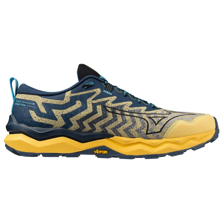 Mizuno Trail shoes Wave Daichi 8 Flax Black Blue-winged teal Overview