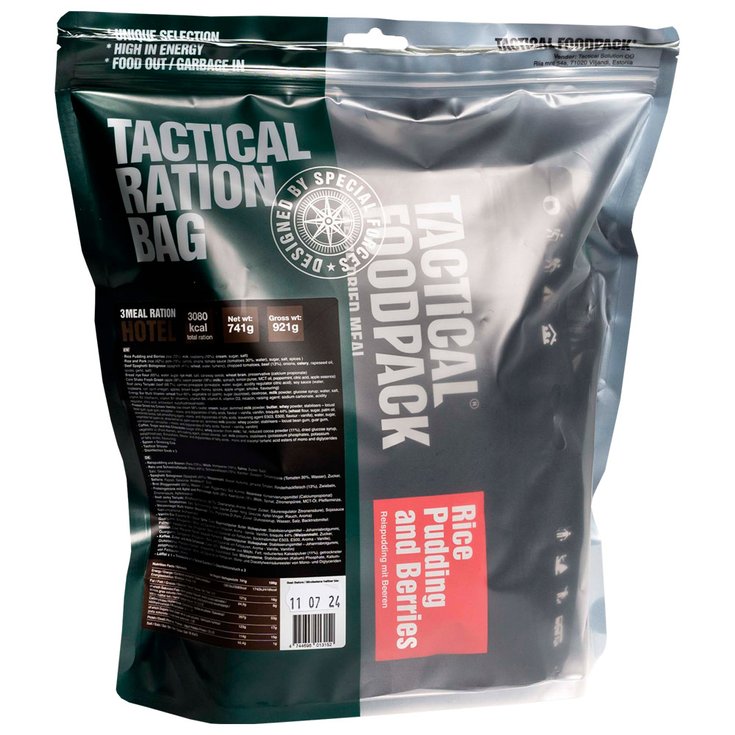 Tactical Foodpack Freeze-dried meals Ration de 3 Repas HOTEL 747g Overview