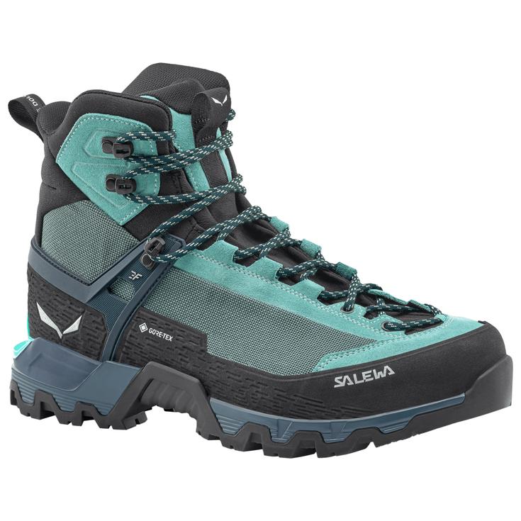 Salewa Chaussures d'alpinisme Mtn Trainer 3 Tech Mid Gore-Tex W Willow Orion Blue Présentation