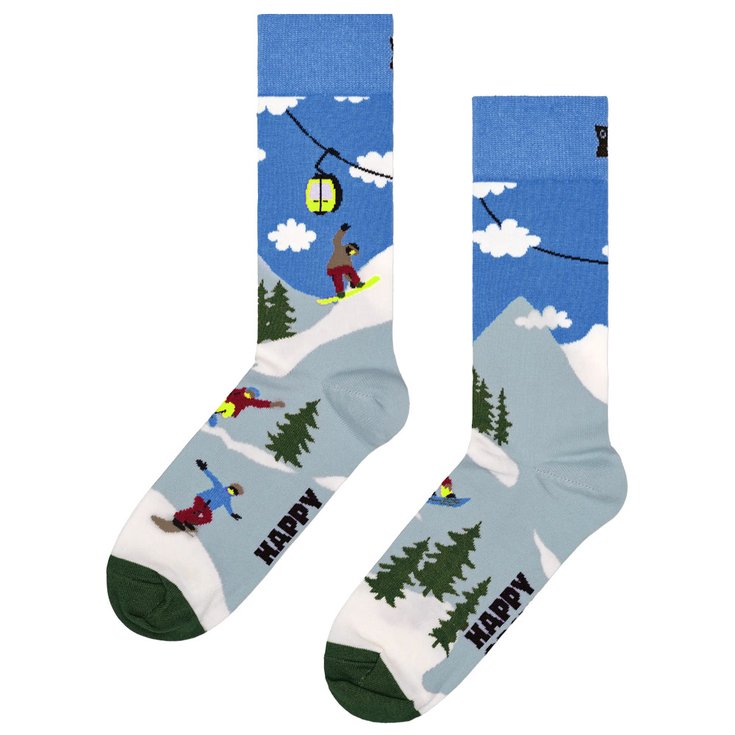 Happy Socks Socks Crew Socks Snowboard Blue Overview