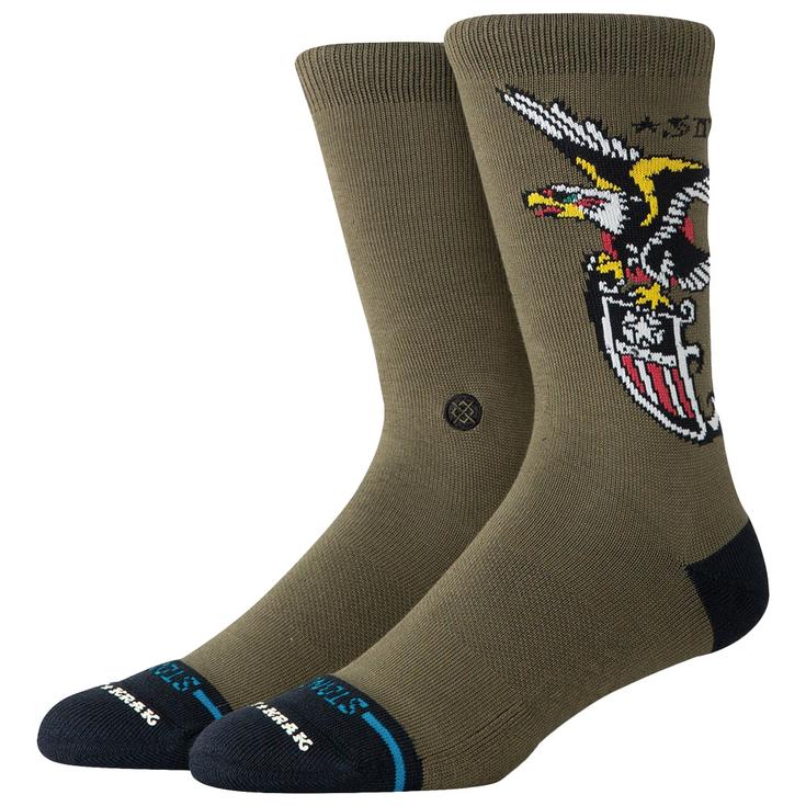 Stance Sokken Crew Sock II The Eagle Crew Military Green Voorstelling