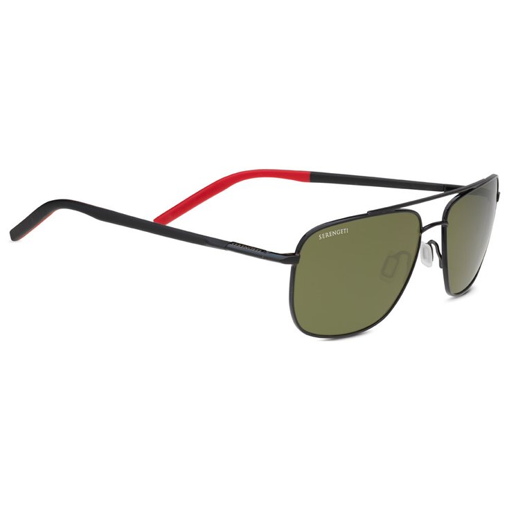 Serengeti Sunglasses Tellaro Shiny Black Red Polarized 555nm Overview