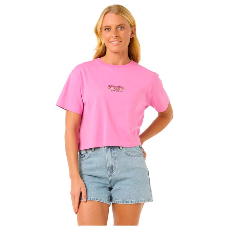 Rip Curl T-shirts Sun & Sea Crop Pink Voorstelling