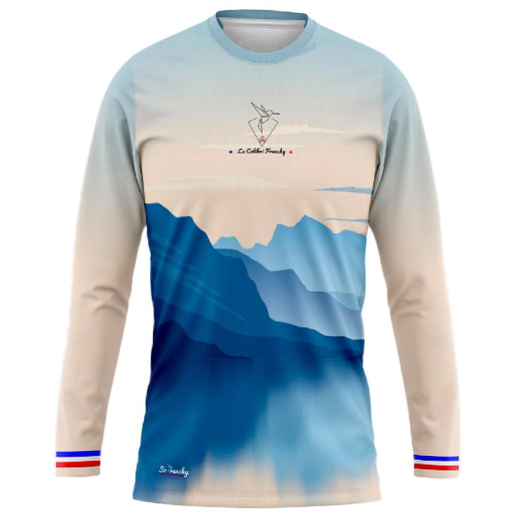 Le Colibri Frenchy Maglietta da trail Aurore Manches Longues Blanc Bleu Presentazione