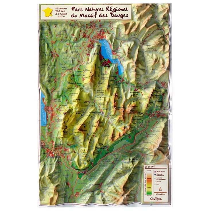 Geo Relief Carte 3D Le Parc Naturel Régional du Massif des Bauges Presentazione