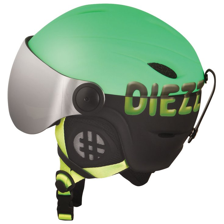 Diezz Visor helmet Teen Visor Green Black Multi Layer Silver Overview