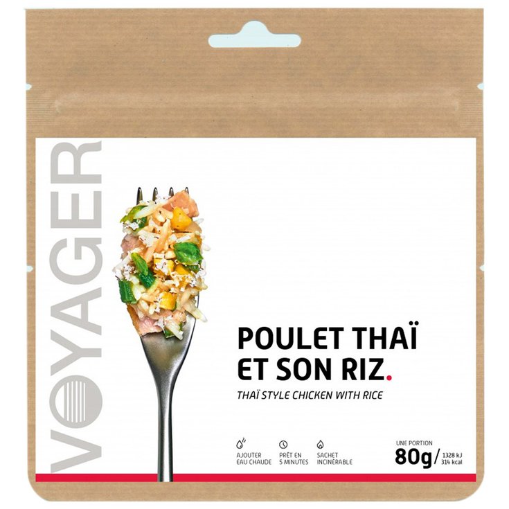 Voyager Gefriergetrocknetes Essen Poulet Thaï Et Son Riz Präsentation