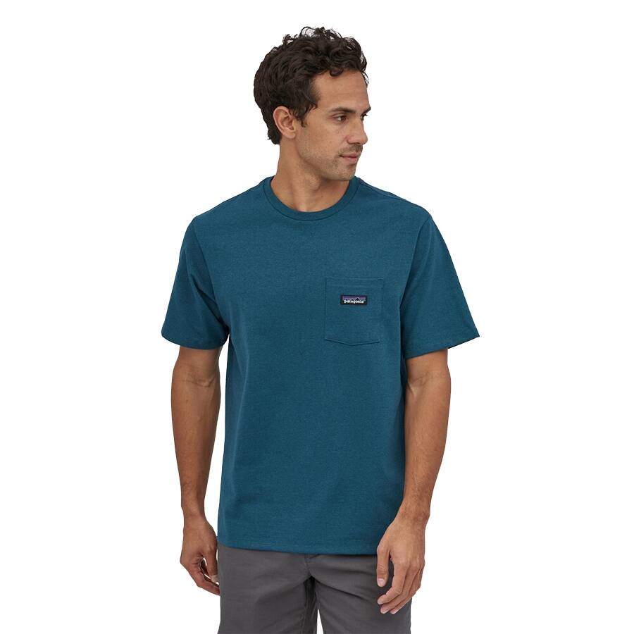Patagonia P-6 Label Pocket Responsibili-Tee Abalone Blue 