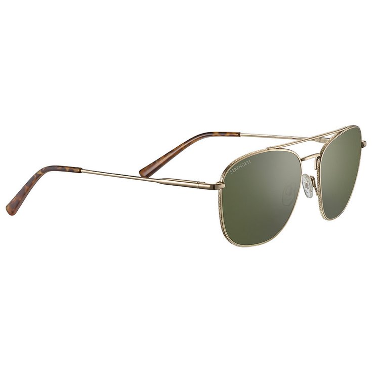 Serengeti Lunettes de soleil Carroll Large Shiny Light Gold Polarized 555nm Présentation