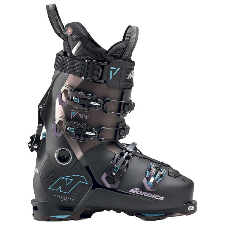 Nordica Touring ski boot Unlimited 105 W Dyn Black Irid Purple Red Overview