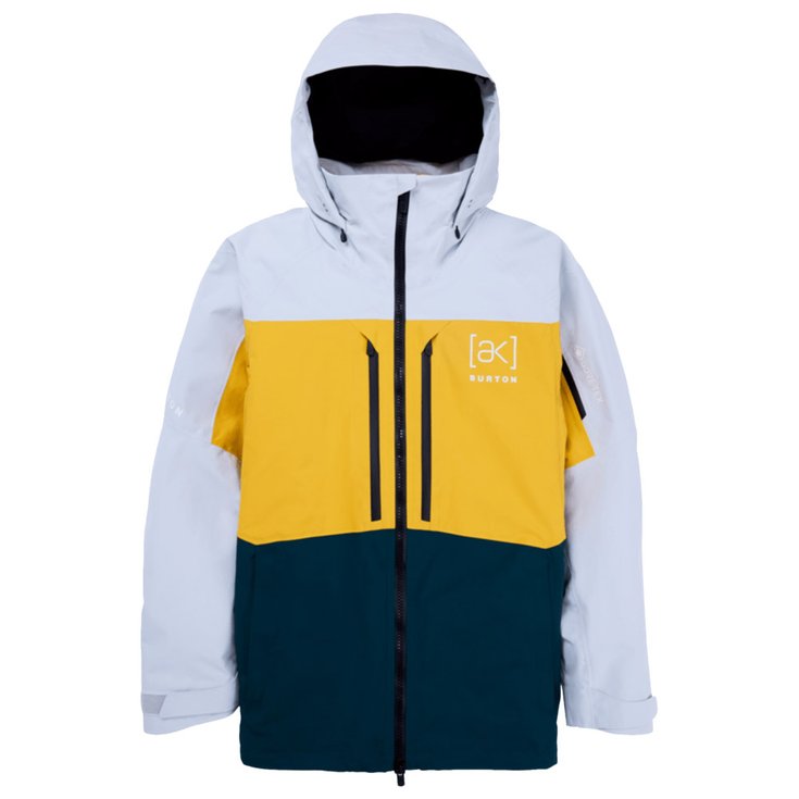 Burton Ski Jacket Ak Swash Gore Tex Gray Cloud Golden Rod Overview