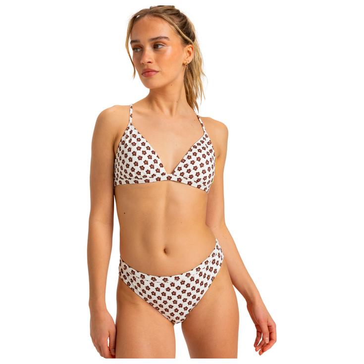 Roxy Zwemkleding Roxy Pro Wave - Bas de Bikini échancré Cloud Dancer Polkabiscus Good Voorstelling