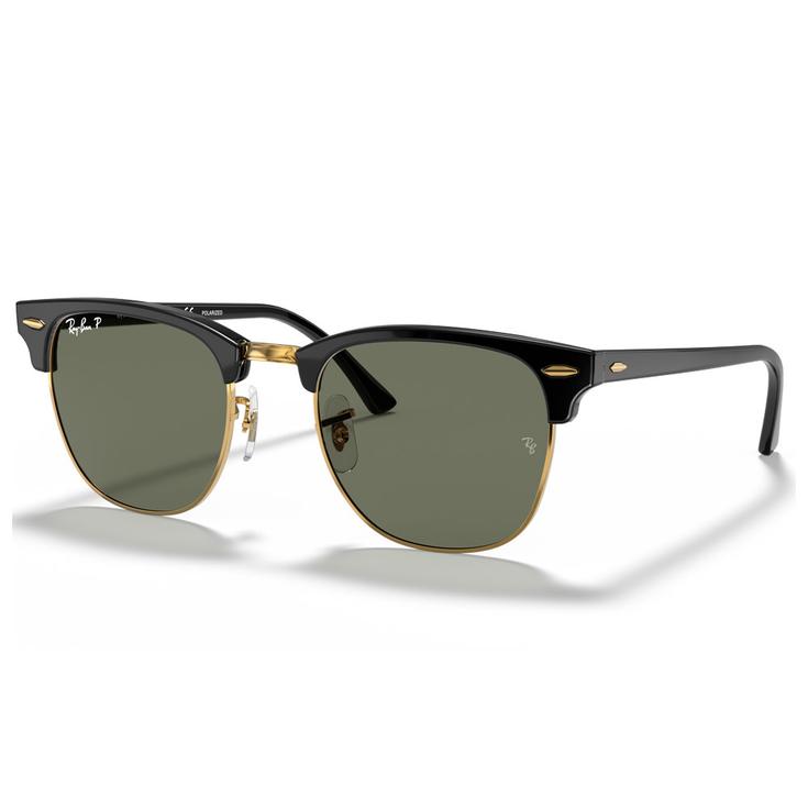 Ray Ban Zonnebrillen RB3016 Clubmaster Classic Polished Black Gold Green G-15 Polar Voorstelling