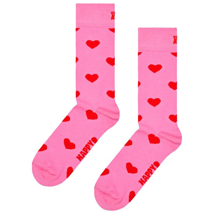 Happy Socks Sokken Crew Socks Heart Pink Voorstelling