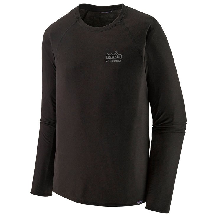 Patagonia Maglietta da trail M's Long Sleeve Cap Cool Trail Graphic Strata Stencil Black Presentazione
