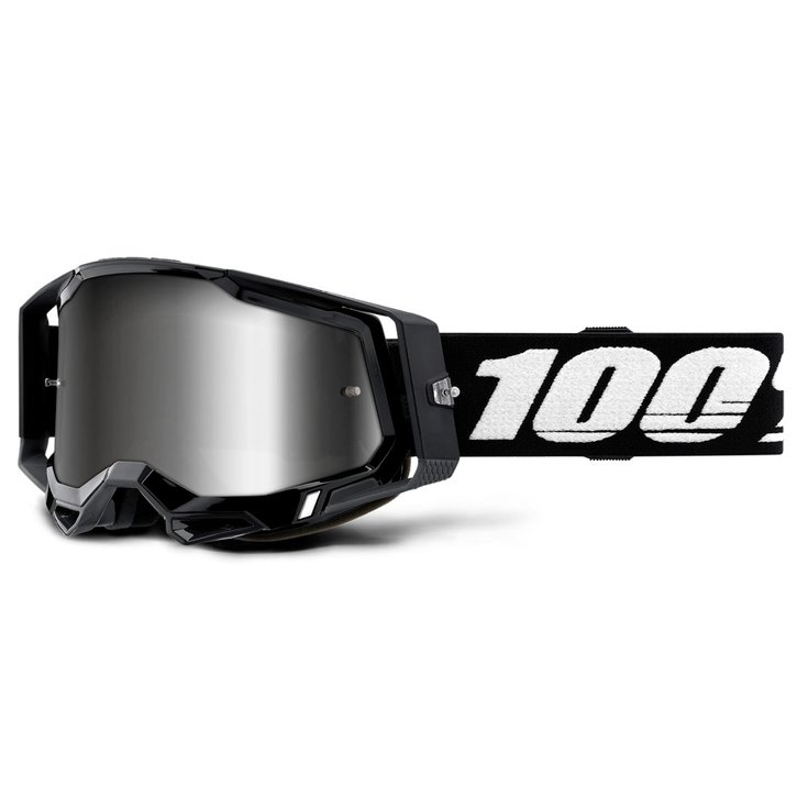 100% Mountainbike-Brille Racecraft 2 Black - Silver Mirror Lens Präsentation