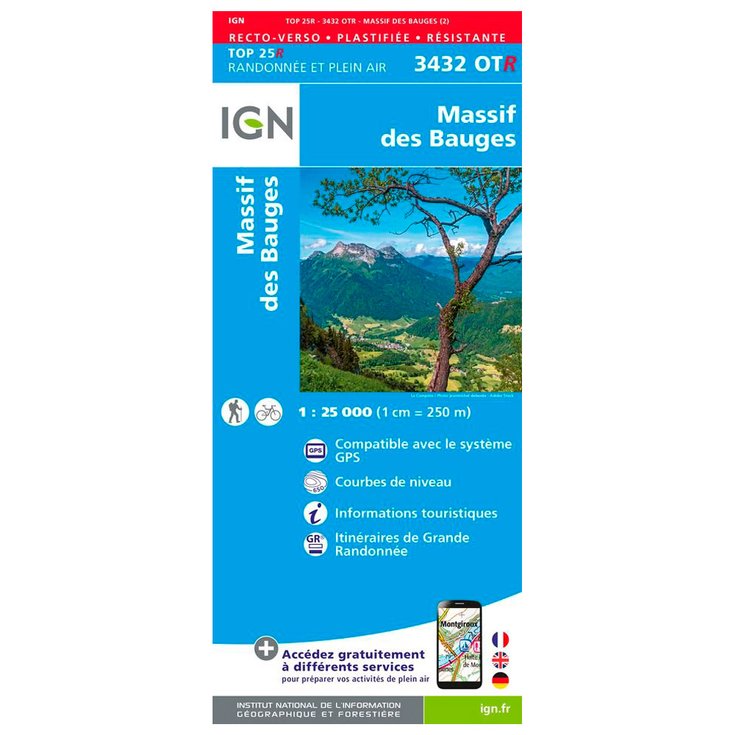 IGN 3432OTR Massif des Bauges - Résistante 