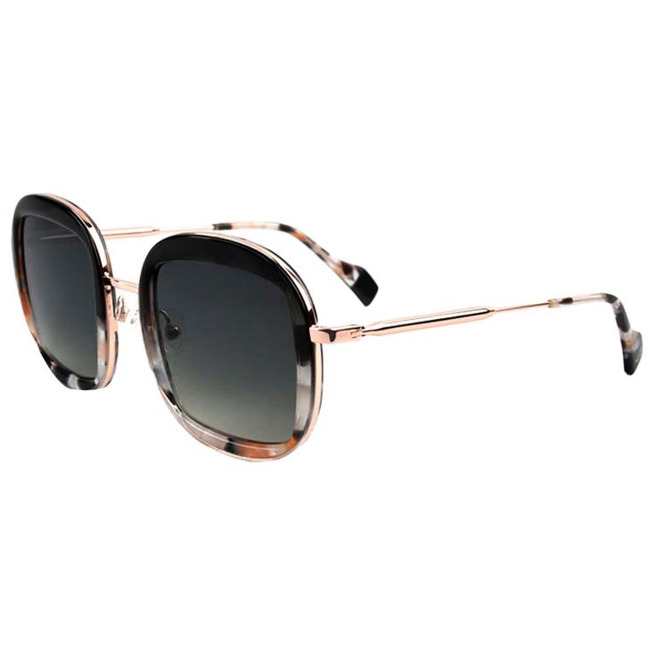 Binocle Eyewear Sonnenbrille Selena Shiny Pink Gold Black Pink Tortoise Gradient Grey Polarized Präsentation