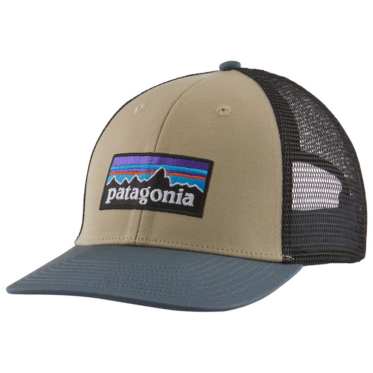 Patagonia Casquettes P-6 Logo LoPro Trucker Hat El Cap Khaki Plume Grey Présentation