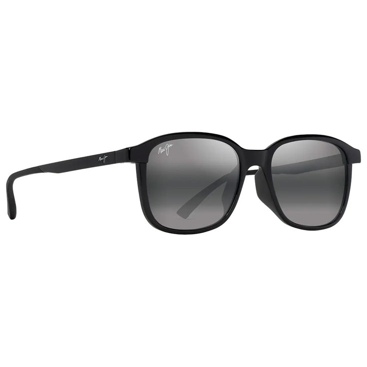 Maui Jim Lunettes de soleil Makuahine Asian Fit Noir Brillant Neutral Grey Minéral Superthin Présentation