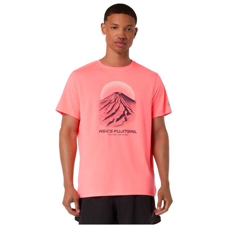 Asics Tee-shirt de trail Fujitrail Logo Short Sleeve Sun Coral 