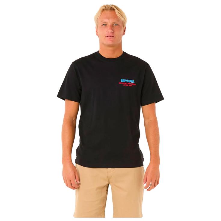 Rip Curl T-shirts Surf Revival Ding Repair Black Voorstelling
