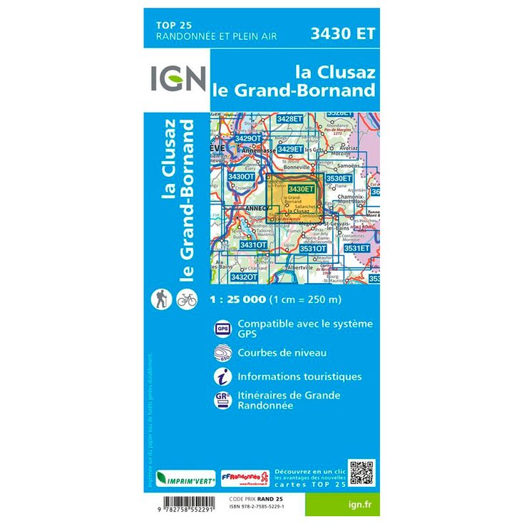 IGN Map 3430ET la Clusaz, le Grand-Bornand - Summer 2024 | Glisshop