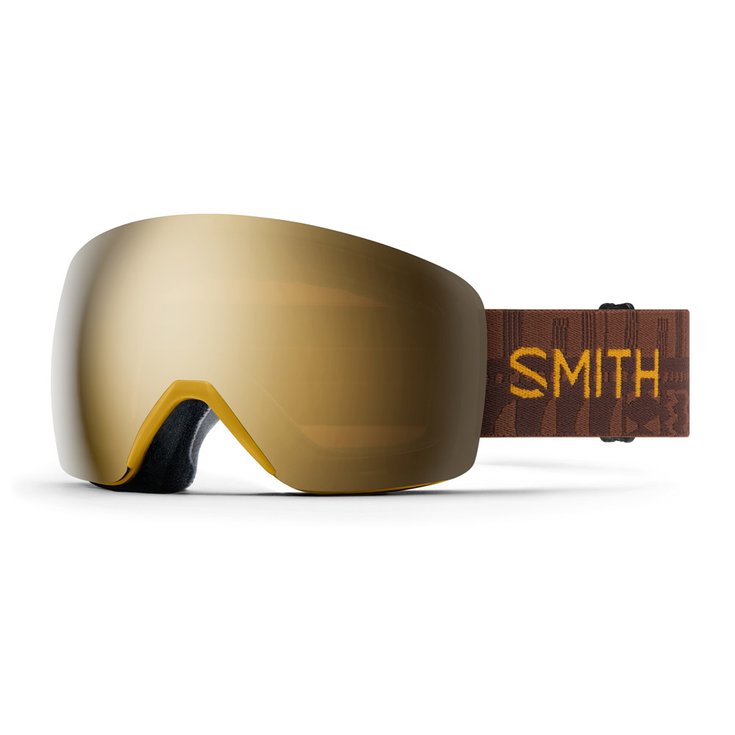 Smith Skibrillen Skyline Amber Textile Chromapop Sun Black Gold Mirror Voorstelling