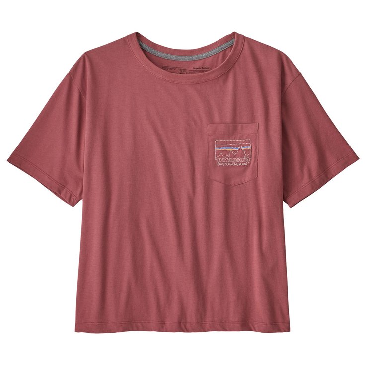 Patagonia Tee-shirt Women's 73 Skyline Organic Easy Cut Rosehip Présentation