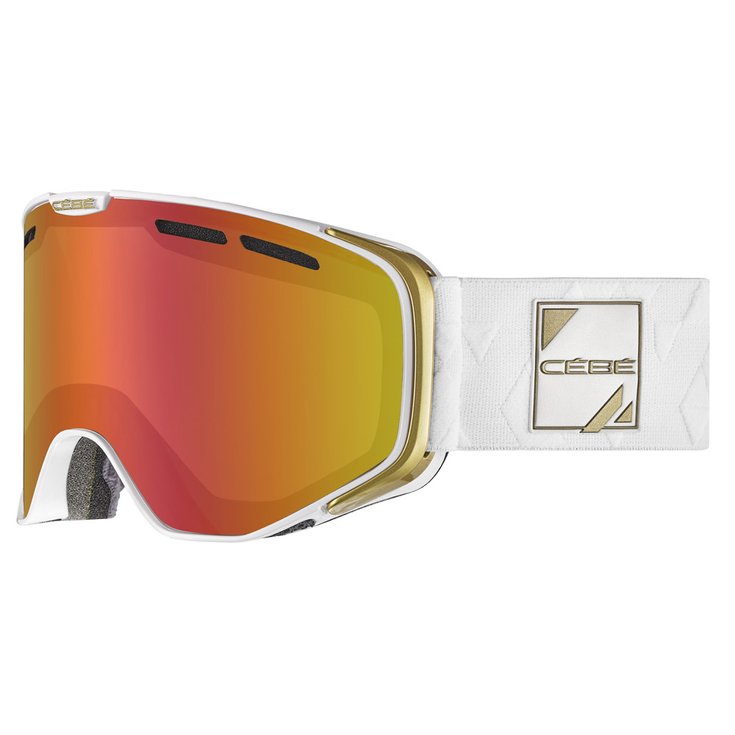 Cebe Masque de Ski Versus Matt White Gold Pc Vario Perfo Amber Flash Red Profil